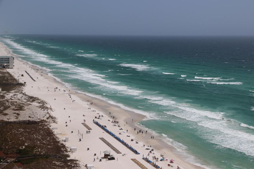 This is the best 1bd+bunkroom floor plan on the beach.  MASTER BEDROOM IS GULF-FRONT.   The Balcony is huge for a 1bd.   The Bunkroom has a window and a door, it just doesn't have a closet, so it really FEELS LIKE A 2BD CONDO.  Two full bathrooms.  Master bathroom has SEPARATED TUB AND SHOWER.  Sunrise Beach has the parking directly under the building (no walk-over).   It also has FOUR HIGH-SPEED ELEVATORS, no waiting.  Sunrise has the best workout facility on the beach.  TWO POOLS AND TWO HOT TUBS.   One of the pools is heated in the winter-time.   These are very desirable rentals.