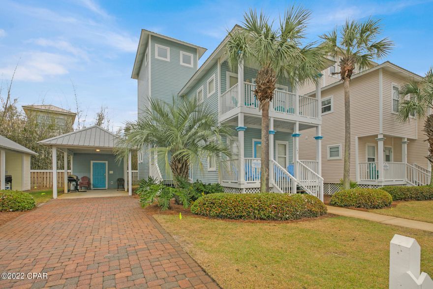 CURRENTLY UNDER CONTRACT, SELLER ACCEPTING BACKUP OFFERS The ultimate beach house tucked away in the forgotten subdivision of Gulfside Cottages. This 4/3 1800 sqft home with Gulf views from the 3rd story tower has proven CASH FLOW rental income and is a 60 second walk to the beach or community pool. The added privacy of the cul de sac allows for a safe area for children playing, or a nice relaxing morning reading session. 3 bedrooms are on the 1st floor including the master. 2nd floor has a very large living space with open floor plan and one bedroom. The 3rd floor tower has enough room for a 2 beds and entertainment area. Relative to the beach, one of the closest cottages in all of Gulfside. Your buyers will be impressed with how much beach they have to enjoy without sacrificing price.