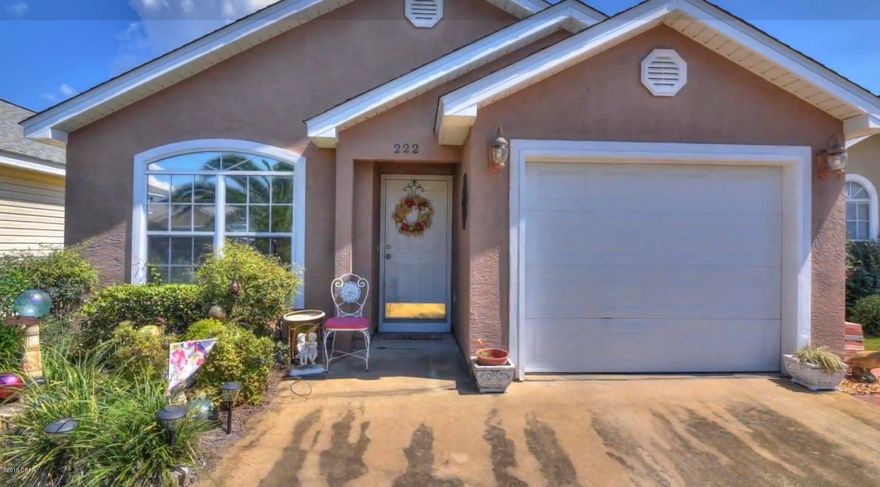 Investors, second or first time home buyers - don't miss this opportunity to own this beautiful ,low maintenance, updated home !Freshly painted ,AC April 2018,stainless steel appliances(May 2017 ), granite countertop .Fenced in backyard ,two community pools just steps away .All this and a garage! Low maintenance - HOA fees cover landscaping and trash .Centrally located near shopping, dining, entertainment and the beautiful beaches of Panama City Beach! Perfect opportunity for a second home or vacation rental !Call for an appointment today! Age, Sq ft, dimensions are approximate, buyer to verify.