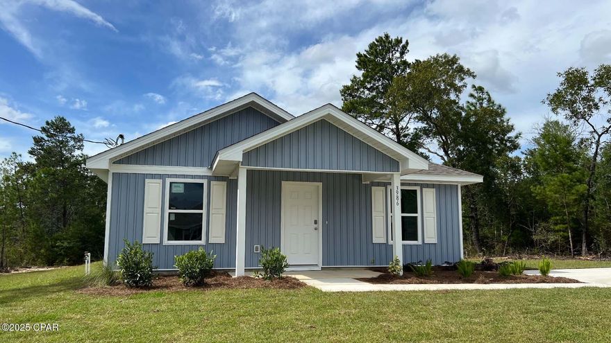 Welcome to 3986 Horizon Avenue, a new home at Sunny Hills in Chipley, Florida. This home is under construction and is located close to the Boat Lake swimming park in the Sunny Hills Community. 


Inside this home you will find an open kitchen, dining, and living area with EVP flooring throughout the main area and carpet in each bedroom. As you walk down the hallway you will see bright, illuminated bedrooms with plush carpet. The hallway leads to the back door out to your backyard. The laundry room is in the hallway and has ventilated shelving and has hook up for a full-size washer and dryer.  

Interior features of the Callaway include granite countertops and EVP flooring throughout the shared areas and bathrooms. The kitchen is open and spacious and includes brand name stainless steel appliances including a smooth top stove, microwave and dishwasher. The primary bathroom has a large walk-in closet with ventilated shelving. A standard Smart Home technology package is included with a Qolsys IQ touch panel, Honeywell Z Wave smart thermostat, and KwikSet Keyless entry allowing for control over your lighting, thermostat and even secure your home with a single touch.