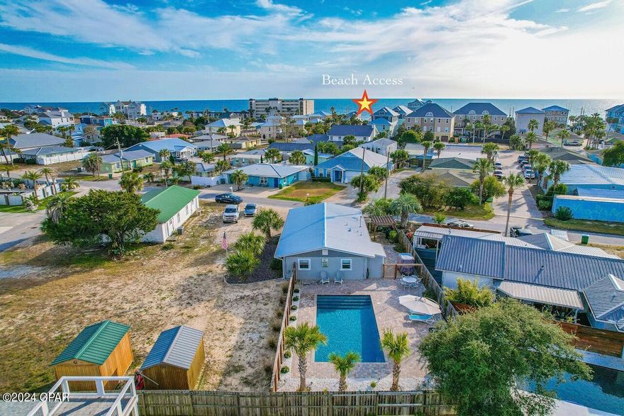 Discover the epitome of coastal charm with this delightful beach house on the west end of Panama City Beach. Located within walking distance to the beach, this adorable residence boasts an open living area seamlessly blending into a spacious kitchen - the heart of the home. With 4 bedrooms and 2 bathrooms, it offers a cozy retreat for residents and guests alike. It even comes fully furnished and ready to enjoy.

Nestled on an oversized lot, the property offers ample outdoor space, highlighted by a welcoming swimming pool that adds a touch of luxury and relaxation to the coastal lifestyle. This beach house is not only a perfect second home but also an excellent choice for those considering vacation rentals, combining comfort with the allure of a beachside getaway.

Capture the essence of beach living at its finest in this charming haven, where every detail enhances the appeal of a coastal​​‌​​​​‌​‌​​​​‌​​‌​​​​‌‌ retreat.