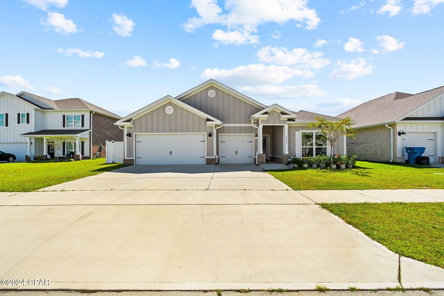 Welcome to Hodges Bayou Plantation! Rent this stunning Camden floor plan, the largest in its phase of the community, offering with 4 bedrooms, 3.5 bathrooms. Highlights include a formal dining room, a spacious secondary suite, and an additional garage space ideal for a golf cart or third vehicle. As you step inside, you'll appreciate the beautiful LVP flooring throughout the main living areas, complemented by plush carpeting in the bedrooms. Off the foyer, two generously sized bedrooms are connected by a full bathroom with a double sink vanity and a private water closet. The spacious primary suite (Bedroom 1) includes a luxurious en-suite bathroom with a double sink vanity, garden tub, separate shower, water closet, linen closet, and separate large dressing closet.  Community playground right down the street. Ask about discounted security deposit for Active Duty Military. This home is not being offered as a furnished rental. Call the office with all other questions.