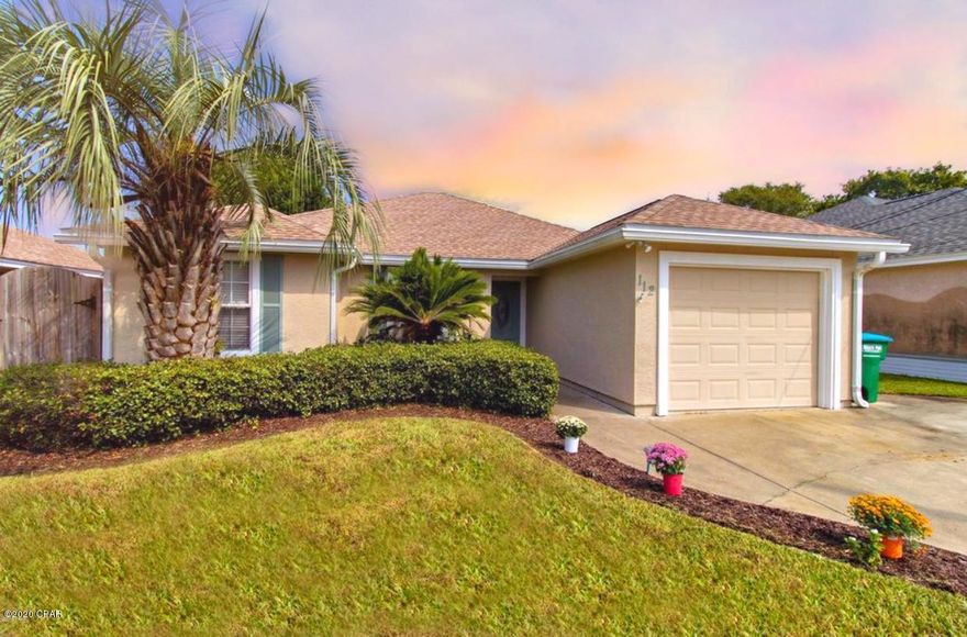 Under contract, seller accepting back up offers!!! ---- BACK ON MARKET DUE TO BUYERS FINANCING FALLING THROUGH DAY BEFORE CLOSING. HOUSE APPRAISED & IS NOW PRICED WELL BELOW APPRAISED VALUE, MAKING THIS A STEAL OF A DEAL!! ! ~*~WALK TO THE BEACH!!~*~ This beautiful home features a BRAND NEW ROOF, brand NEW stainless steel appliances, quartz countertops, and beautiful wood look life proof flooring and is located just 2 blocks to the beach, and only 1.3 miles to Pier Park! It is priced to sell!!!! There is lots of new construction in the neighborhood and values are increasing, making this a great deal! The home features 3 bedrooms and 2 bathrooms, plus bonus room!  Seller kept garage door rails and other parts so new owner can easily convert back to a garage if they choose. High vaulted ceilings and lots of natural light make this home seem even bigger! All appliances including washer & dryer will come with the home, as well as a lawn mower. There is a large 15 x 12 screened in Lanai off the living room leading to the back yard, as well as a fire pit so you can enjoy your outdoor living. There is also a shed for extra storage that you can also store your GOLF CART!!! The home has been extrememly well taken care of and was recently painted with new exterior stucco grade expandable paint. There is also a 30 year GAF Timberline Pro transferrable roof warranty. This home is a MUST SEE in the Open Sands neighborhood!! Bring your golf cart as this is a golf cart friendly neighborhood, and get right on down to beach with easy access! Schedule your appointment today and don't miss out on this deal! All sizes and measurements are approximate! Buyer to verify if important!