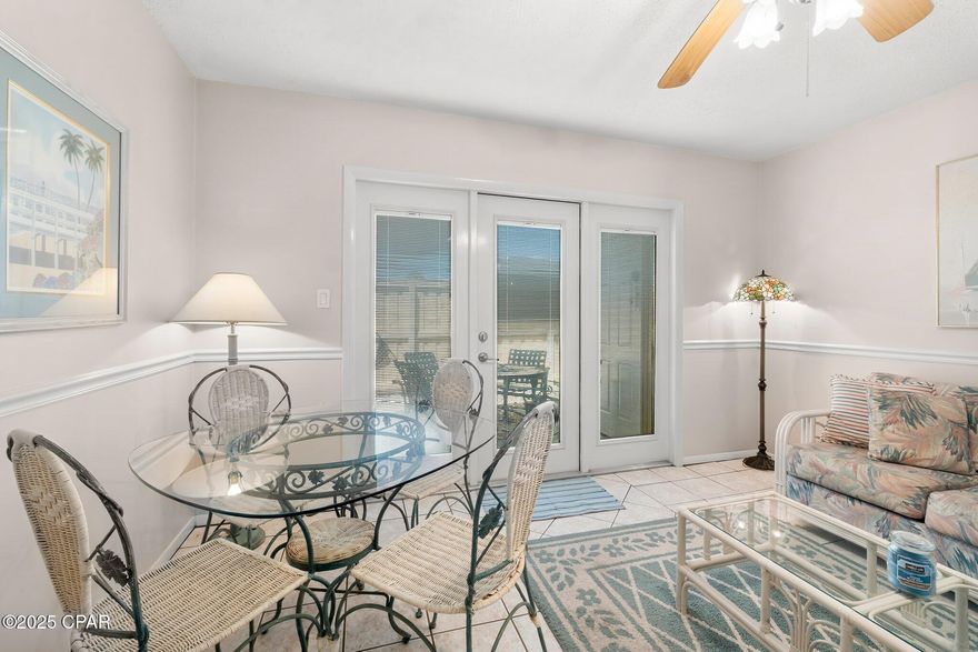 Welcome to Horizon South, a well-loved, family-friendly community in Panama City Beach. This inviting 1-bedroom, 1-bathroom unit offers 582 square feet of comfortable coastal living. The space is designed with tile flooring throughout, updated kitchen cabinetry, and a private fenced patio — perfect for enjoying the sunshine or a quiet evening outdoors.

Horizon South sits just west of Highway 79 and provides quick access to both Front and Back Beach Roads. You'll enjoy being located on the quieter west end of PCB, just a short walk from the beach. The community boasts a wide range of amenities including four pools (one heated seasonally), a hot tub, kiddie pool, tennis courts, mini golf, shuffleboard, and even boat trailer parking. The unit also comes with a full kitchen and in-unit washer/dryer, offering all the conveniences of home.

Whether you're searching for a rental investment, vacation retreat, or personal getaway, this unit combines comfort, location, and value. Schedule your showing today and come explore the best of the Gulf Coast.