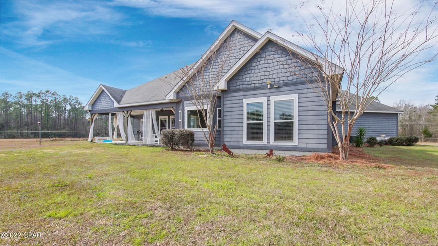 CURRENTLY UNDER CONTRACT, SELLER ACCEPTING BACKUP OFFERS. 20 Acre Craftsman Estate! This 3 Bedroom 2 1/2 Bath Craftsman Style Home with Office and Den offers features abound. The Great Room boasts a white washed, tongue and groove Cathedral Ceiling with Out Jutting Beams that perfectly ties together the Living Room and Kitchen areas. The Kitchen offers Custom Cabinetry with soft close drawers, Butcher Block Countertops, Stainless Steel Appliance Package, and a Massive Center Island with Quartz Countertop that neighbors the breakfast nook with a bench seat Bay Window. Adjacent to the Kitchen, is the Formal Dining Area that features Tray Ceilings, center suspended Chandelier, and built-in Corner Cabinetry. The Master Suite features a spacious bedroom with tray ceiling and recessed lighting, and an Elegant Bathroom with Double Vanity, large walk-in shower with bench and dual shower heads, jetted soaker tub, and large walk-in closet with vanity. The Northwestern Wing of the home features the roomy laundry and mud room with sink, and the massive 480 square foot bonus room. The guest rooms, split by a Jack and Jill style bathroom, as well as the office, all feature Tray Ceilings with Centered Ceiling Fans. Outside, the home Features Hardiboard Exterior siding with shake accent, and large covered porches. The property features pastureland with fencing, 2 barns, and a large pond at entry. This is an absolute Gem of a Property, and is sure to move quickly. Schedule your showing Today!