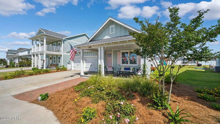 Welcome to life in SweetBay-one of Panama City's most sought-after communities. This beautifully maintained 3-bedroom, 2-bath home offers the perfect blend of comfort and convenience, just steps from Publix, Starbucks, and the vibrant town center. Enjoy morning coffee runs, evening strolls, and easy access to everything you need right outside your door. 

Inside, the home features a thoughtfully designed layout with a spacious living room highlighted by a tray ceiling, creating an open yet elevated feel. The kitchen is a true standout with quartz countertops, a decorative hood, stainless steel appliance package, and a stylish backsplash-perfect for both everyday living and entertaining.

Step outside to your covered lanai complete with an outdoor fireplace, ideal for relaxing or host year-round. The owner's suite offers a private retreat with a large walk-in shower, dual sink vanity, and a separate water closet for added comfort and functionality.

Residents of SweetBay enjoy resort-style amenities including two community pools, scenic walking trails, and strong sense of community. Whether you're relaxing at home or out enjoying all SweetBay has to offer, this is Florida living at its best.