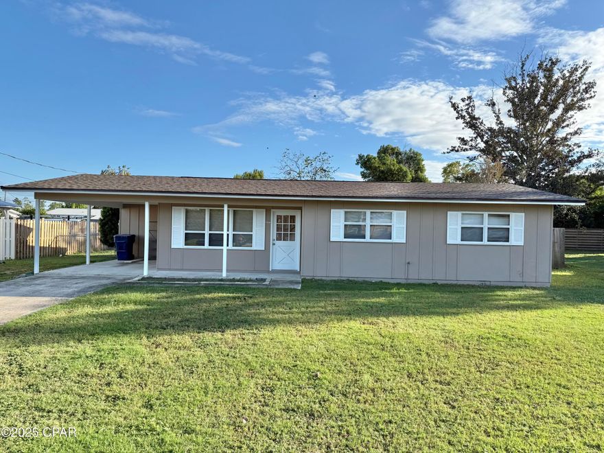 Well-Cared-For Home in Popular Forest Park!
Located in the heart of Panama City, this charming traditional-style home offers convenience and comfort. Situated just off the shopping corridor of 23rd Street, you'll be minutes from your favorite restaurants, shopping, and the hospital. This 3-bedroom, 1-bath home is perfect for a first-time homebuyer or anyone looking for a central location.

Enjoy both a cozy living room and a spacious family room featuring a beautiful brick wood-burning fireplace. Recent updates include a brand-new A/C unit and water heater, along with durable vinyl plank flooring throughout. The backyard is fully fenced with chain-link fencing and offers a workshop with a covered carport and rear yard access—ideal for storage, hobbies, or projects.

All this just 20 minutes to the beaches of Panama City Beach and 30 minutes to Tyndall Air Force Base. Don't miss your opportunity to own this well-maintained home in a great location!