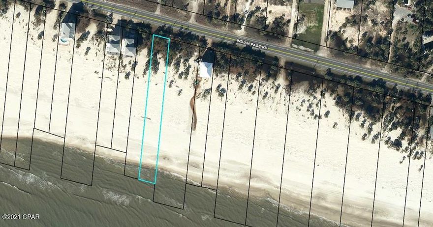 Indian Pass gulf front lot located in a very appealing part of the Pass. There are beautiful gulf front homes and a lovely wide beach .This lot has amazing views of the Gulf of Mexico. Great fishing from the boat launch or from the beach. Beach driving and bonfires are allowed on the beach. Night lights are from stars and the moon, and you'll find protected turtle nests on the beach. Bring your family and enjoy every day.