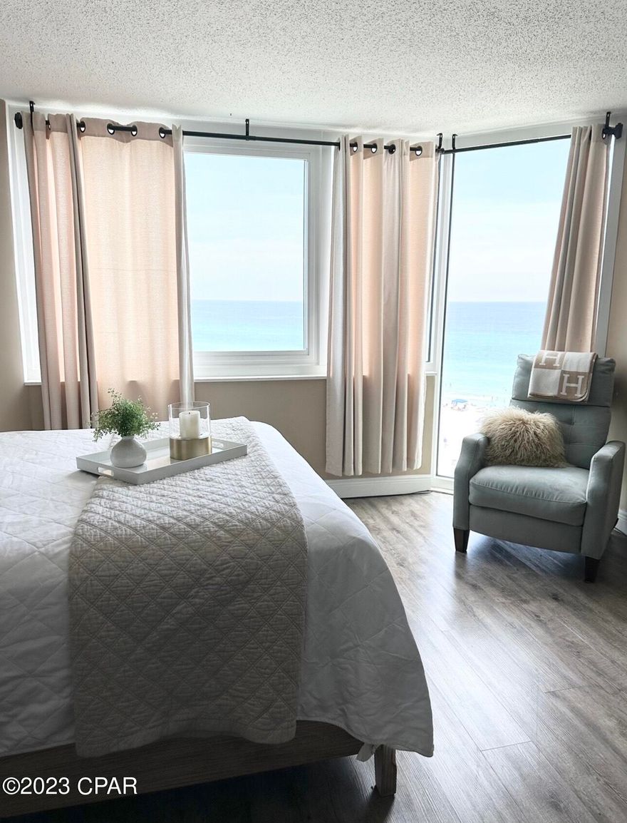 Welcome to Unit 817  Are your Looking for a GREAT BEACH GETAWAY or rental property? These units do not come on the market often. This specific unit has THE BEST unobstructed views of the gulf available in the TOP OF THE GULF complex. 
Come Enjoy the worlds most beautiful sunrises from this 8th floor penthouse unit. This Beautiful Gulf Front Penthouse Studio Condo at the Gulf of Mexico is in one of Panama City Beach's hottest neighborhood-Top of The Gulf it offers  Breath taking Ocean views, and simple yet elegant finishes.
Talk about Spectacular amenities: Fitness Center, Community Laundry, Pool, Kiddie Pool, Outdoor Game area, Sack Bar and owners Club House. Comes with, Refrigerator, Stove, Microwave Including a sufficient Large Closet/Pantry Brand New Granite counter tops, Luxury Vinyl plank Flooring and a beautifully Remodeled Bathroom. 
The perfect canvas for someone to make their own!  Appointments to show must be made with Listing Agent.