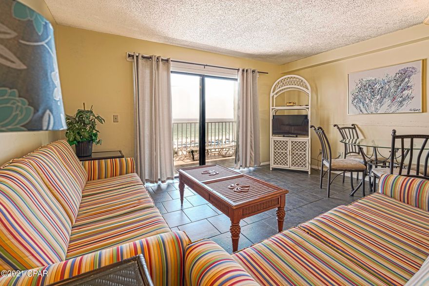 This one bedroom1 1/2 baths lower level unit offers great  views of the gulf from the balcony.  Just steps away from the white sandy beaches.  Amenities include two pools, market, tiki bar, tennis courts, and fitness center.  Just minutes away from shopping and dinning.