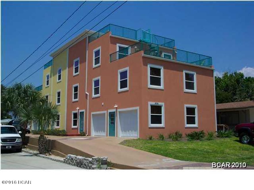 This is a HUGE 3 story Duplex at Bid a Wee Beach FANTASTIC Gulf views and your own Private entrance to the Beach. Solid concrete construction with 2 roof top decks, garages and fully furnished.

lease both or keep one for your self and least the other or Just a nice Family home. The room sizes are approximate and A&B have the same room layout and sizes.