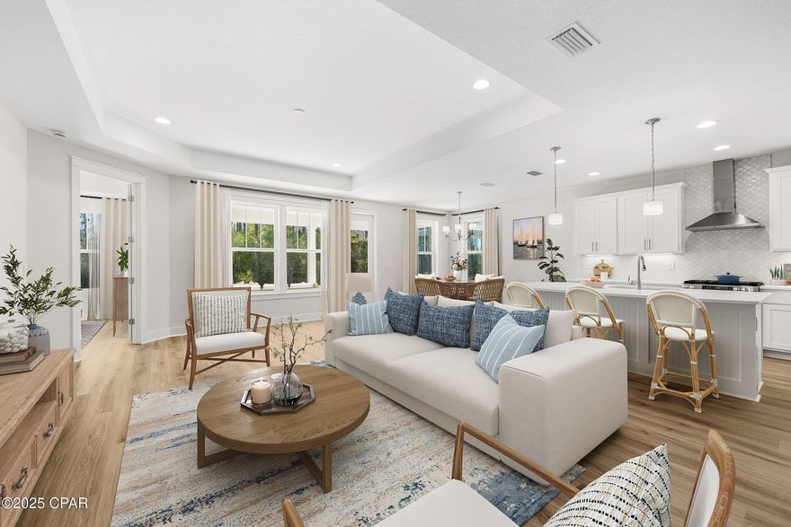 Stylish new Crevalle plan by Fischer Homes in the beautiful Breakfast Point community featuring a welcoming covered front porch. Once inside you'll find a dining room off the entry foyer. Open concept kitchen, stainless steel appliances, upgraded cabinetry, pantry and walk-out morning room all open to family room with tray ceiling. Homeowners retreat with en suite that includes dual vanities, walk-in shower and walk-in closet. Bedrooms 2 & 3 share  a centrally located hall bathroom and bedroom 4 has it's own full bath. 3 car garage.