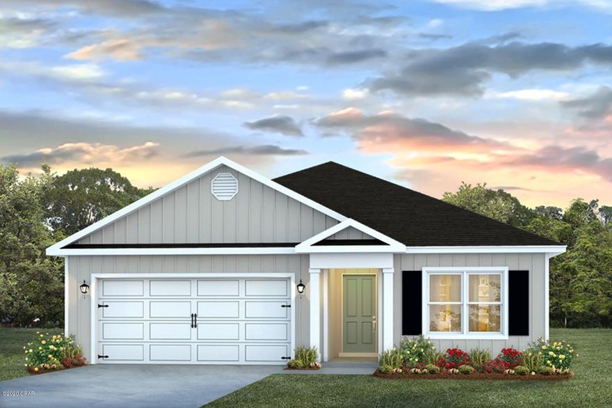 Welcome to Sunset Village. These homes have traditional 8' ceilings, vinyl flooring throughout, quality paint on walls, and a standard Frigidaire appliance package The features of this Aria floorplan include : Vinyl flooring throughout the common areas, durable laminate counter tops and beautiful cabinetry in light and bright tones in kitchen and bathrooms, Nickel hardware on interior doors, carpet in the bedrooms. Appliances include, a stove, microwave and dishwasher. This floor plan has a open kitchen with island to a living and dining area. Two bedrooms are just off the foyer and have a shared bath. Bedroom 1 is situated at the back of the home and has a bath with garden tub, separate shower, dual vanity sinks and walk in closet. A standard Smart Home package includes a KwikSet keyless entry, Skybell doorbell, automated front porch lighting, an Echo
Dot device, and Quolsys touch panel which can be integrated to control your lighting, thermostat, front door and so much more.
A builder 10 year structural warranty is also included.

Pictures, photographs, floor plans, elevations, features, colors and sizes are approximate for illustration purposes only and will vary from the homes as built. Home and community information including pricing, included features, terms, availability and amenities are subject to change and prior sale at any time without notice or obligation. For Move-In/Completion Estimates: Ready dates are estimates only. Timing of completion of construction and buyer move-in are subject to contingencies contained in home purchase agreement and governing jurisdictions issuance of a certificate of occupancy, and may change due to forces majeures and other delays or disruptions outside the reasonable control of the Builder.