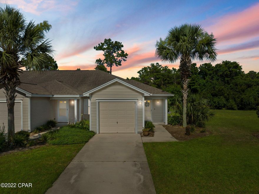CURRENTLY UNDER CONTRACT, SELLER ACCEPTING BACKUP OFFERS. Nestled on a larger lot than most, this 2BR/2BA end unit is in fantastic condition and offers more privacy and space than most of the other townhomes in Palmetto Trace. Enjoy more yard out back with no neighbors directly behind out and also more side yard because of the space between residences. The furniture is available separately for purchase. Palmetto Trace in Panama City Beach features two community pools and is close to Pier Park, Frank Brown Park and the beach. Make it a point to see this attractive unit today.