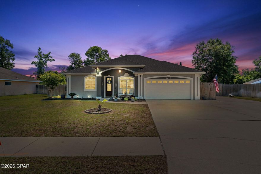 This spacious 5-bedroom Lynn Haven home offers the perfect combination of functionality, comfort, and style. Thoughtfully updated with an open-concept layout and generous living spaces, this property is designed for both everyday living and entertaining.
The beautifully renovated kitchen features custom granite countertops, upgraded cabinetry, stainless steel appliances, abundant storage, and a large barn door pantry. The oversized breakfast bar provides seating for six and opens seamlessly to the inviting family room, creating an ideal gathering space. A formal dining room adds additional flexibility for hosting and special occasions.
All five bedrooms offer ample closet space, while the rear bathroom conveniently serves as a pool bath with direct access to the outdoor entertaining area. The spacious primary suite features a luxurious custom stone-tile shower with overhead rain shower and a custom built-in closet system.
Step outside to your own private backyard oasis complete with a fully heated pool -- including the entire pool, not just the spa area. Extensive concrete work surrounding the pool deck and front driveway provides exceptional space for entertaining, parking, and outdoor enjoyment. Additional exterior features include an 8-foot privacy fence, Aiper wireless pool robot vac, termite bond with Brock utilizing Sentricon stations, and customizable Govee exterior lighting that enhances both curb appeal and nighttime ambiance year-round.
Additional upgrades include LED lighting throughout, newer sliding glass doors, HVAC system, electric pool heater, crown molding, and additional linen storage.
This home has been exceptionally maintained and offers countless upgrades throughout, truly a must-see property in the heart of Lynn Haven. (All sizes approximate and taken from public records. Buyer to verify any details deemed important.)