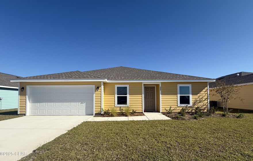 ASK ABOUT CURRENT SPECIALS AND PROMOTIONS! As you enter through the front door, you'll be greeted by an open dining room and bedroom to your left. This open concept design creates a seamless flow and a sense of togetherness. The kitchen is a true standout, boasting an abundance of counter space, providing a spacious and practical workspace for all your culinary endeavors. The guest rooms are split to one side of your new home, for ample privacy and tranquility. This wing also boasts the second bath. The oversized Primary is tucked away to the other side and encompasses an ensuite primary bath with large walk-in closet. Virtual tour of similar home, but not the subject property listed. Color in homes and upgrades may differ.