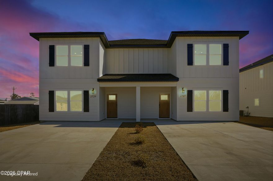 Not your typical townhome, this stunning new build offers 2,080 square feet of beautifully designed living space with 4 spacious bedrooms and 3 full bathrooms. The flexible layout includes a main-level bedroom that can easily convert into a home office, giving you the perfect balance between work and life.

Step into the first floor, the true heart of the home, featuring modern stainless steel appliances, soft-close cabinetry, and granite countertops throughout. ready for your culinary adventures. The EVP flooring flows seamlessly through every room, adding style and durability.

Upstairs, retreat to your private second floor where the main suite features a double vanity, generous closet space, and a spa-like atmosphere.

Enjoy no HOA fees in fact, no fees at all and a location that's less than 30 minutes to the beach and Tyndall AFB. Whether you're looking for your forever home or a smart investment, this townhome offers a desirable blend of comfort, convenience, and style.
Welcome home!