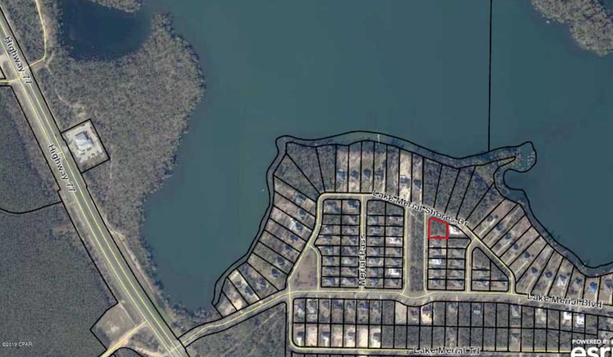 OVER .5 ACRES.  Large homesite with views of Lake Merial.   SEWER AVAILABLE.  This is a corner lot, very wide and very deep.   Tons of possibilities.  Owner paid $185,000 for the land back in 2006.  Go and take a look.