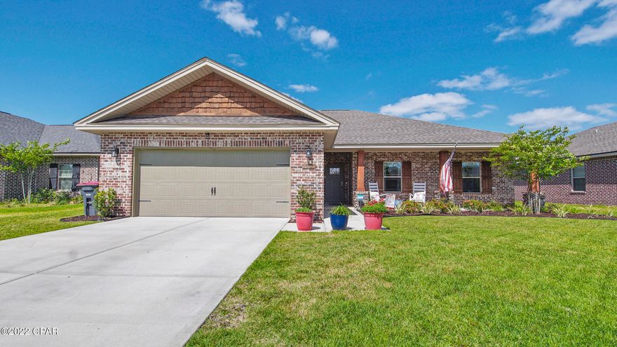 Immaculate 4 bedroom/2 bath, brick Gary Morgan built home in Cedar Park! This Craftsman style beauty has BRAND new LVP flooring throughout the living entire home (except bedrooms which have brand new carpet). Featuring - trey ceiling, crown molding, a stacked stone electric corner fireplace, laundry room with utility sink, master bedroom with custom barn door and master bath with soaker tub and tiled shower. The kitchen offers an under-mount sink, granite countertops and stainless appliances. The yard is beautifully landscaped yard with fire pit, outdoor shower, covered back patio and kids playground. All sizes/info/measurements are approx; please verify if important.