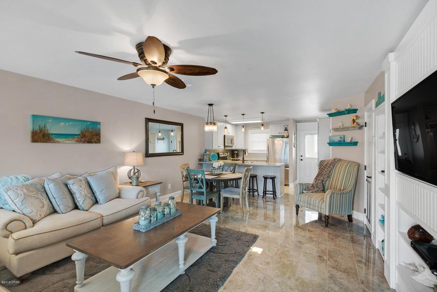 Just wait until you see what a great property this is!! There is an excellent view of the Gulf from the ground level at the driveway and front door as well as from the balcony. It is a very short walk across the street to the beach access. The property has been completely updated with high end finishes in 2016 including the air conditioner and water heater. The owner didn't miss anything on the remodel. You will have to visit the property to appreciate it!