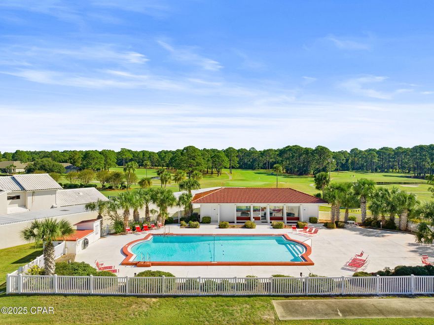 Welcome to 112 Fairway Blvd Unit 310 a charming 2-bedroom, 2-bathroom condo perfectly situated on the golf course in the desirable Colony Club community. This spacious unit features an enclosed patio overlooking the greens, offering the perfect spot to relax and take in the view. Inside, you'll find an open living area, a functional kitchen, and generous bedroom space with plenty of natural light. The community offers a sparkling inground pool, beautifully maintained grounds, and a peaceful, friendly atmosphere. Conveniently located near the beach, Pier Park, and local dining, this condo provides the perfect blend of comfort, convenience, and leisure. Whether you're seeking a full-time residence, or a vacation retreat this Colony Club condo is an ideal choice.