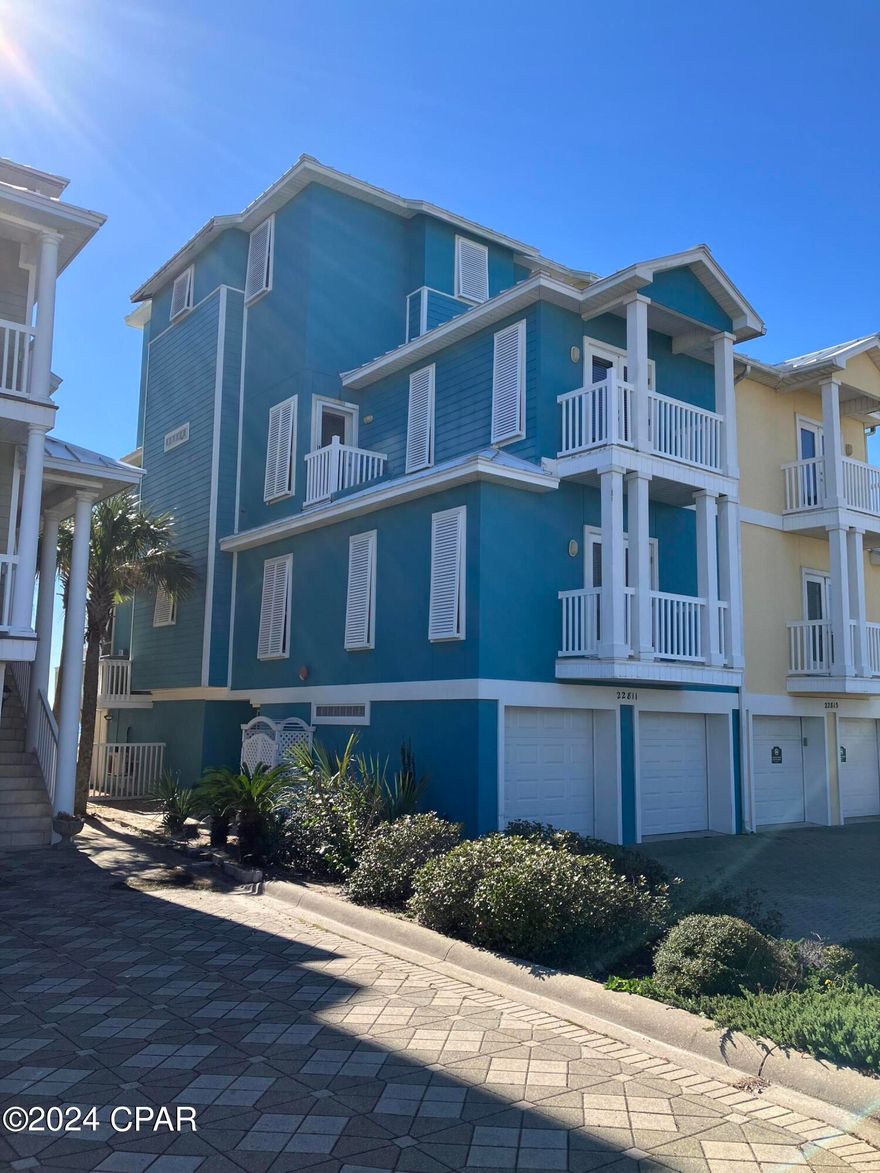 CURRENTLY UNDER CONTRACT, SELLER WILL CONSIDER BACKUP OFFERS Gulf front half duplex. Fully turnkey furnished and ready to rent, use as second home, or full-time residence. Features a 2-car garage. Elevator. 4 bedrooms, 4 bathrooms including 2 Master Bedrooms. Balconies on all floors. Whole house fire sprinkler system. Stated square footage does not include additional 520 SF bonus room on the first floor. All measurements are approximate and must be verified by buyer. Seller requires proof of funds or prequalification to accompany all offers. Buyer to pay all buyer closing costs including title insurance, survey, elevation certificate. HOME Sold ''AS IS'' WITH RIGHT TO INSPECT.