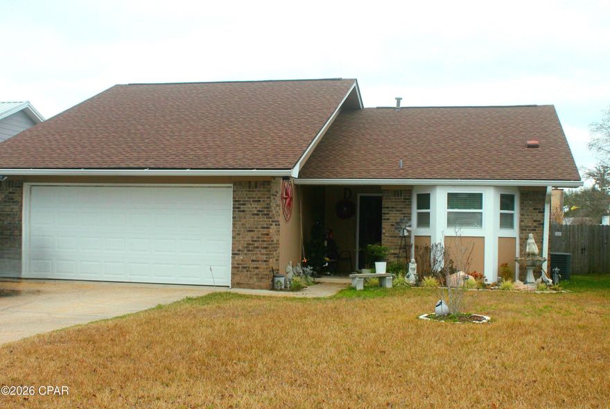 Welcome to this well maintained 3-bedroom, 2-bath home in a desirable subdivision with NO HOA! Boasting 1,451 sq ft on a spacious lot. This home features many upgrades to include LVP flooring throughout, granite countertops, and an updated kitchen ready for entertaining. Enjoy the back porch deck perfect for relaxing outdoors and a brand new shed with electric hookup for extra storage or workshop space. Conveniently located to Tyndall AFB, Panama City, Mexico Beach and Port St. Joe Don't miss this opportunity to own a beautiful home in a peaceful, well-established neighborhood.