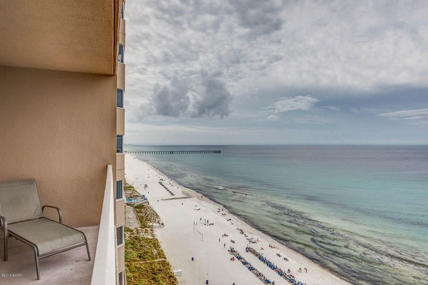 Enjoy one of the resorts with the most amenities in all of Panama City Beach-TIDEWATER! Unit 1106 is one of the nicest furnished 1br/2ba gulf front condos at this mega-beach resort and priced to sell!! Stunningly excellent 180 degree panoramic views of the sparkling emerald green gulf waters and white sand beaches from sunup to sunrise. Close to the middle of the building, unit 1106 offers 849 sf of pure comfort. The unit can sleep 5-6 comfortably with a King bed in the Master suite, hall alcove with a daybed and a queen size sofa bed in the living area. Completely tiled through-out allow for a clean look and easy care maintenance. Kitchen offers granite counters and a full array of white appliances. Custom draperies and cornices add to the nicely elegant tropical colors and decor. Two full bathrooms for your convenience. Great rental investment property with on-site rental desk. Tidewater is a vacation rental dream with 2 outdoor pools, indoor pool, tiki bar, restaurant, steam/sauna, fitness room, full movie theater, convenience store, beach service, gift shop, covered garage parking and on site rental and assoc. mgt. Located just west of the nearby Pier Park Shopping Mall and all area dining and activities. Unit 1106 at Tidewater is a MUST SEE!