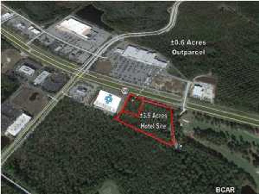 Located on South side of Panama City Beach Parkway near intersection of Richard Jackson Boulevard, between Hombre Golf Course and Bay Medical Center at the beach. Also, across from Publix Shopping Center, Office Depot and Dunkin Donut. Zoned Commercial High Intensity (CH), subject to deed restrictions. Please inquire for details.