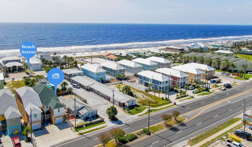 SELLER IS READY TO SELL THIS HOUSE, & HAS PRICED IT TO SELL QUICKLY...This is an excellent opportunity to own a  gulf view beach house just steps to the beach with NO HOA FEES.  Freshly painted interior & exterior; New stucco; new carpeting; new deck rails; New roof after Hurricane Michael,; New HVAC 2016.  Move in ready. The work has been done for you--4 bedrooms/2 master bedrooms /3full baths/2 half baths.. stainless appliances-granite countertops- hardwood/tile/ & new carpeting...High ceilings with very open feel featuring a 3rd floor bonus room that looks down on the 2nd floor kitchen; Balconie off of each floor- gulf views from 2nd & 3rd floor balconies. Garage & driveway parking plus outdoor locked storage room. All information & measurements should be confirmed by Buyer if important Check out the new photos added. The House is move-in ready & waiting for its new owners! All information & measurements should be verified if important.