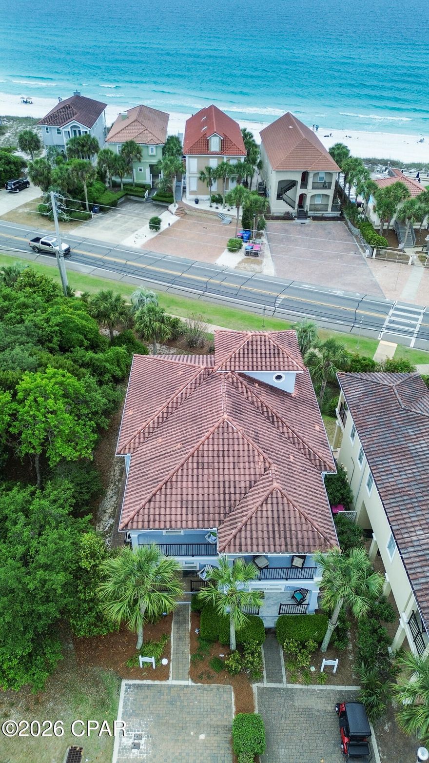 La Valencia is a gem on the West End.  Where else do you have tennis and pickleball courts, deeded beach access, and two pools with one on the gulf?  Pool by the tennis courts is for owners' only!  All this and a gem of a beach house with 3 bedrooms and 3 baths along with hall bunks.  Sleeps 8-10 very comfortably.  PLUS gulf views!  The bright kitchen has beautiful quartz counter tops, bar stools and dining area.  Perfect for the kids and adults.  Large windows flood the home with natural light, creating an inviting space for entertaining or unwinding after a day on the beach.  The home features spacious bedrooms, a modern kitchen and patios and balconies to enjoy the outside to listen to the waves.  Seller is the original owner and home has never been rented. 
This resort has it all within a few steps of your beach house plus the security of a gated community.  Enjoy gulf views from your balcony or walk a few steps to the soft, sandy beach.   Come live the good life.