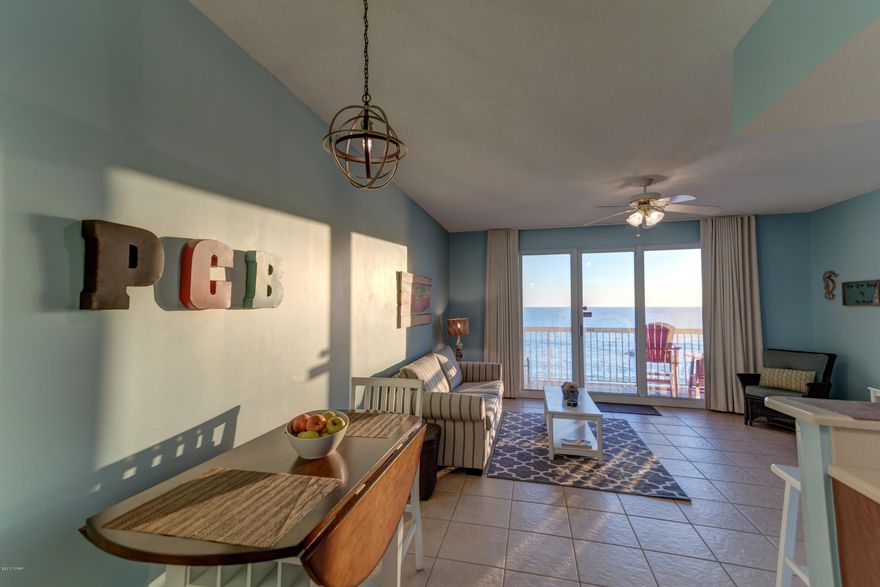 Beautifully decorated Seychelles condo overlooking the emerald waters and white sands of the Gulf of Mexico. This condo has been meticulously maintained and was recently repainted with a nautical tone. The kitchen is open to the living room that leads out to a private balcony. This unit has a solid rental history and is move in ready or rental ready. The beautiful Gulf views from the 8th floor can be enjoyed from the living room and kitchen which features granite countertops and stainless steel appliances. Amenities at Seychelles include 2 pools, 2 hot tubs and a fitness center. Great location; within walking distance to restaurants such as Schooners and Scampy's and close to the marinas and St. Andrews State Park. Great golfing nearby at the Signal Hill Golf Club as well as great shopping all around. You can own a peice of paradise at an affordable price. Come see today because this condo won't last long. This is your chance to get the best!