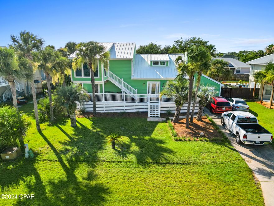X FLOOD ZONE home with stunning Gulf views only a short walk to the PRIVATE Gulf Aire Community beach access. This property has been improved since the market last saw it with the addition of a separated fourth bedroom connected to the main house just across the breezeway. Inside, you'll find gorgeous vaulted ceilings with a balcony overlook of the living room. Take the stairs to the master bedroom with unobstructed views of the Gulf of Mexico. One can lay in the bed and watch the waves crash from this property. Step into the master bedroom seating area to get 180 degree views of both the community and beach. The private beach access is visible from the home. Take the stairs out of the seating area down to the covered deck/porch to enjoy those soft gulf breezes. The property also boasts a sizable, fully privacy fenced in back yard with a freshly stained deck - plenty of room to add a private pool! Or, simply take a stroll down the street to swim in the large community pool, play a bit of tennis, or let the kids play on the playground. The Gulf Aire subdivision is a private community.