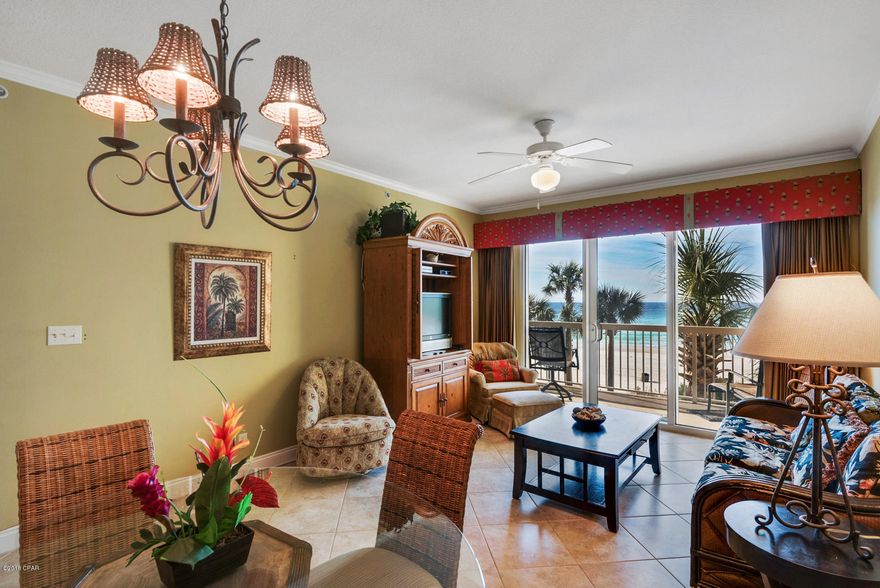 ** 2BR/2BA + Bunk | LOW FLOOR | Gulf-Front Master  | Renovated Kitchen | New Sliding Glass Door | New Hot Water Heater **



Low floor units on the beach are ALWAYS in high demand and this unit fits the bill. Sitting on the second floor overlooking the gorgeous emerald coast is hard to get tired of.

The master suite leads out to the balcony with a private access. Along with the view, the master has a large walk-in closet and the bathroom has granite countertops with his and hers sinks.

There is tile throughout, making clean up a breeze. Even the breakfast bar is tiled which keeps any footprints hidden! The WetBar tilework matches that on the breakfast bar.



The space in this unit is utilized very well...the laundry room has full-size machines side by (and not tucked in a pantry in the kitchen) there's even room for storage and space for hanging. Along with the purposeful laundry space, the additional bunk room was well thought of. Rather than carving out space in the hall wall to place some beds, there is a separate room for the bunks providing a little more privacy as well as extra space. 

Calypso is one of the most popular condos near Pier Park in Panama City Beach. Within true walking distance to the largest outdoor shopping, dining, and entertainment hub in PCB -- enjoy dinner at Margaritaville, or catch the newest release at the Grand Theatre.