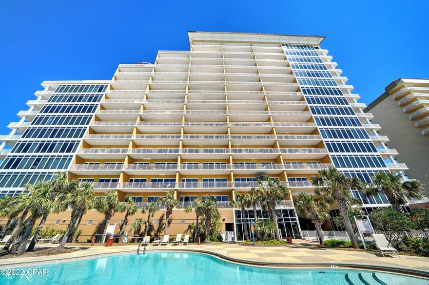 You know the moment you drive through the gate that STERLING BEACH IS SOMEPLACE SPECIAL. This extra large furnished 4-Bedroom, 4-Bath West facing corner unit gives you views all down the coast of Panama City Beach. This unit has so many extras its hard to list them all. Lets start with the floor to ceiling windows all across this unit, which give you those gorgeous beach and ocean views. 10 foot ceilings give you even more view. This unit has two Master Suites as well as a LockOut unit. The LockOut is complete with its own private balcony, kitchenette, and oversized bath with both seperate shower and jacuzzi tub. If an owner rents the unit out the lockOut option lets you rent this unit out as a 4-Bedroom, or a separate 3 or 1-Bedroom unit. This is also perfect for sharing the



Supplement unit with friends or family members who need their privacy.  Interior features include large crown moldings, a built in entertainment center over the gas fireplace, builtin cabinetry, and oversized laundry room and pantry adjoining the kitchen.  Three of the four baths have dbl. vanities, oversized jacuzzi tubs, seperate showers, and private Hollywood baths.  
Amenities include a large free form tropical pool with hottub, a large deck area with gas BBQ grills and tables, a beachside wash station, a fitness room overlooking the beach and pool, a large reception room perfect for parties, or gatherings and a 45-seat theatre where there are movie nights, business meeting space, etc.  There are also onsite HOA and Rental offices for owner and guest convenience.  Sterling Beach is convenient to the marinas, town, some of our areas leading restaurants, grocery stores,and St. Andrews State Park.
Once you drive onto Sterling Beachs paver lined driveway  with towering Royal Palms overhead you know you are someplace special.  Make arrangements to see this special property.