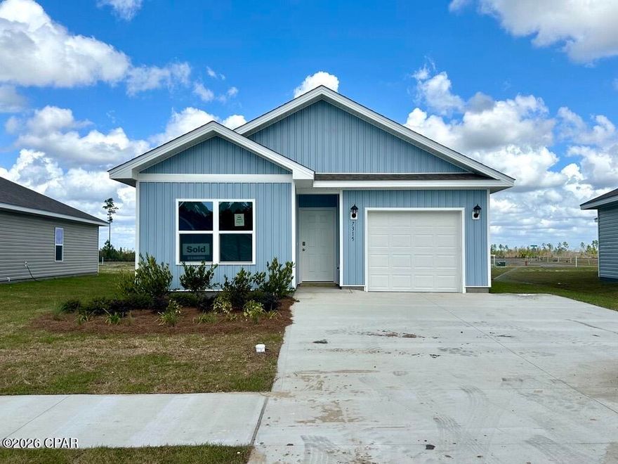 Welcome to the Bowen, a new floor plan located at Liberty in Panama City, Florida. The Bowen is a spacious single-story home floor plan just over 1,500 square feet with 4-bedrooms with 2-bathrooms, and a 1-car garage. Met with an inviting foyer, and a hall leading to the second and third bedrooms; with a full bathroom tucked in between. Also, upon entering the home you will have immediate access to the single-car garage, storage, and your laundry room. Just beyond the garage is your fourth bedroom that could also serve as an office. Each bedroom offers plenty of space and sizeable closets for organization.

As you continue to the end of the hall, you will find the remarkable open layout of the dining and living area meeting a beautiful kitchen. The kitchen includes granite countertops, stainless steel appliances, beautiful white cabinetry, and a peninsula perfect for serving guests and for additional seating. With natural light and nearby back door and patio access, the living and dining area are integrated perfectly to complete this space for you and your guests to enjoy. This plan offers easy maintenance in the main living area and all bathrooms with our engineered vinyl plank flooring.

The primary bedroom is tucked away off the living area. The elegant sunlight beaming in, this suite offers a serene retreat with close access to the patio from the living area. The primary bathroom features granite countertops and a large walk-in closet. In addition to all the features and amenities our Bowen Plan offers, each is built with our Smart Home technology package, designed to bring the ease and convenience of life right to your fingertips.

On the outside of this popular plan, you will see durable vinyl siding, a rear patio to enjoy the spacious back yard. Sidewalks line the neighborhood streets for you to enjoy the beautiful Florida weather. Our Liberty community features underground utilities making it less susceptible to damage from severe weather leading to fewer outages and more reliable service. Residents of Liberty can enjoy exclusive access to two amenity centers, complete with two pools, a children's splash pad, two playgrounds for endless fun, a well-equipped fitness center, two pickleball courts and a basketball court to name a few things. To learn more about this home for yourself, call us to get connected today!