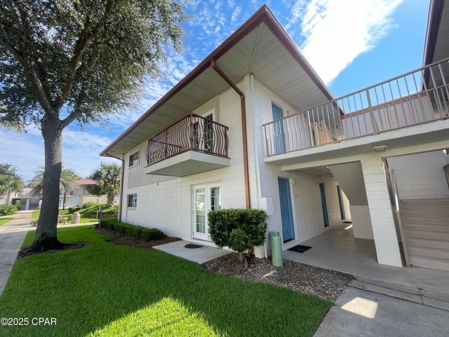 For Lease - Two-bedroom, one bathroom Landmark Condo on the first floor, north side of the complex just down from the beautifully updated community pool. The condo has all tile flooring throughout and a large living space, nice dining room area that leads into the kitchen. Kitchen includes refrigerator, stove/oven, dishwasher and microwave. The master bedroom is large enough for a king bed, but best suited for a queen size bed. Second bedroom is spacious with a closet and stacked washer/dryer. The bathroom has a tub/shower combination, vanity with sitting nook.

Come see this neat complex that sits alongside St. Andrews Bay and features 2 pools, a private beach, and 7 beautifully landscaped acres. Whether it is July or December, this complex is quiet and offers the best of Bay living with easy access to the Gulf of Mexico. Internet, cable, water, sewer, garbage and quarterly pest control included!