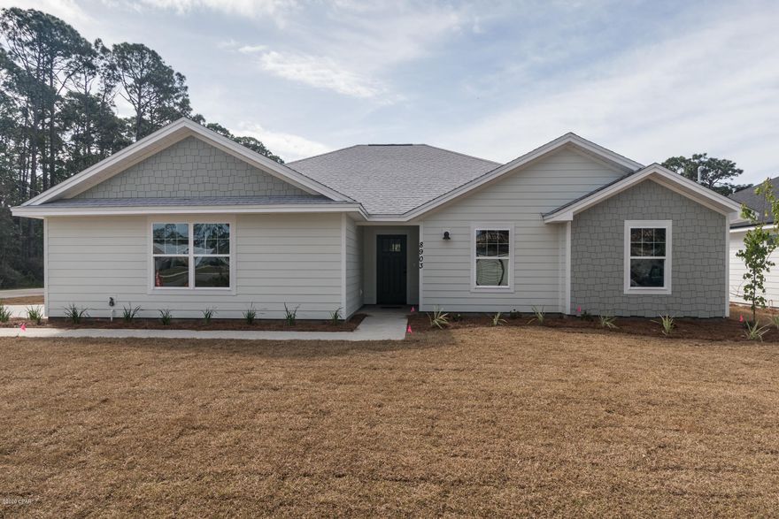 CURRENTLY UNDER CONTRACT, SELLER ACCEPTING BACKUP OFFERS



BRAND NEW CONSTRUCTION -Corner Lot with side entry garage - all Hardie Board siding - Less than a mile to the Emerald Waters of the Gulf of Mexico - 3/2 - Floor to ceiling large master bathroom shower - Samsung stainless steel appliances - granite counter tops - tiled backsplash in kitchen - vaulted ceiling in main living area and kitchen - tray ceilings in all three bedrooms - Master Bath entry through a glass paneled barn door into an oversized customer tiled shower and a giant walk-in closet - 2 car garage - french doors to patio - vinyl plank flooring throughout home- architectural shingled roof - fenced in back yard