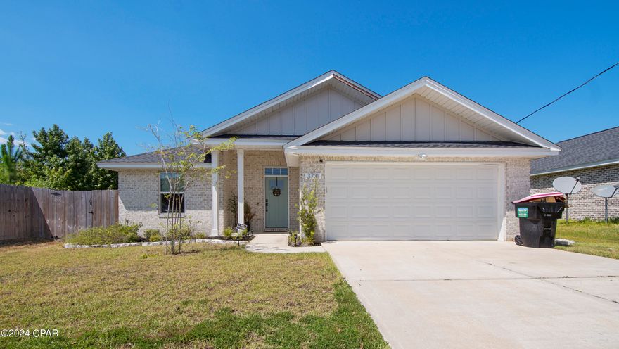 CURRENTLY UNDER CONTRACT, SELLER WILL CONSIDER BACKUP OFFERS. Gorgeous 3Br/2Ba with office brick home! This high quality constructed home features quartz counters, 10ft coffered ceiling in the living room, stainless steel appliances, LVP flooring, spacious floor plan, custom solid wood cabinets, upgraded light fixtures, doors, insulation, and  Low E windows.  The tastefully landscaped yard features Zoysia Grass, privacy fencing, and a great paver stone sitting area. No HOA! VA assumable loan with less than 3% interest rate as well. Make your appointment today!
All measurements are approximate, verify if important.