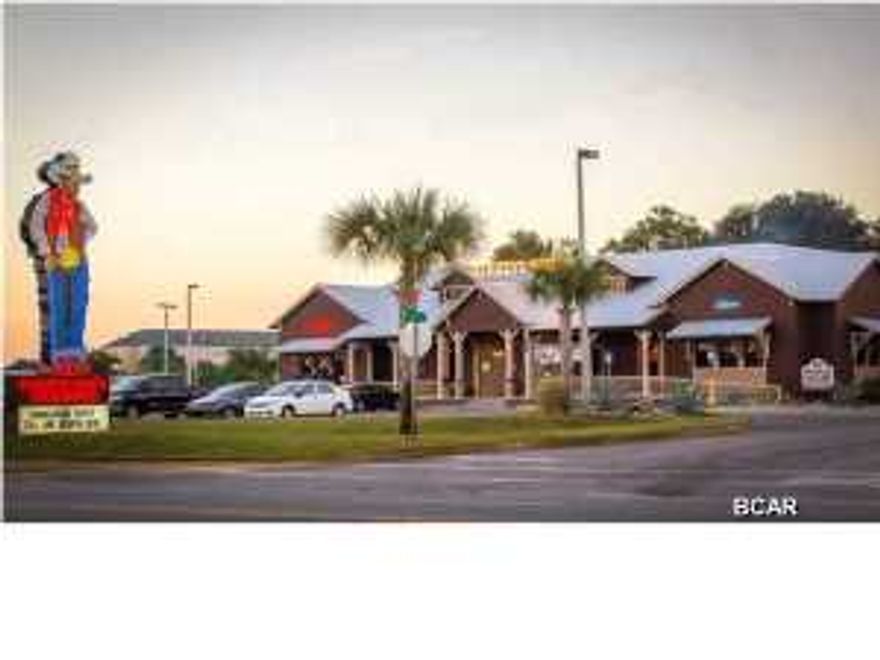 ''Turn-Key'' restaurant opportunity in Panama City Beach, Florida. Currently ''Dirty Dick's Steak House''. +/-9,300 square feet. Quality construction with concrete block walls, cedar-shake siding, standing seam metal roof, etc. The sale price includes all furnishings, fixtures and equipment including a state-of-the-art Brazilian-style salad bar with cooled granite counter-top and a beautiful black onyx backsplash. We can provide the lengthy list of FF&E to be included in the sale upon request. Located in the heart of Panama City Beach, with a high profile, high traffic location adjacent to Wonder Works (the upside down building)and across the street from Ripley's and east of the intersection of Hutchison Blvd at Super Wal-Mart.