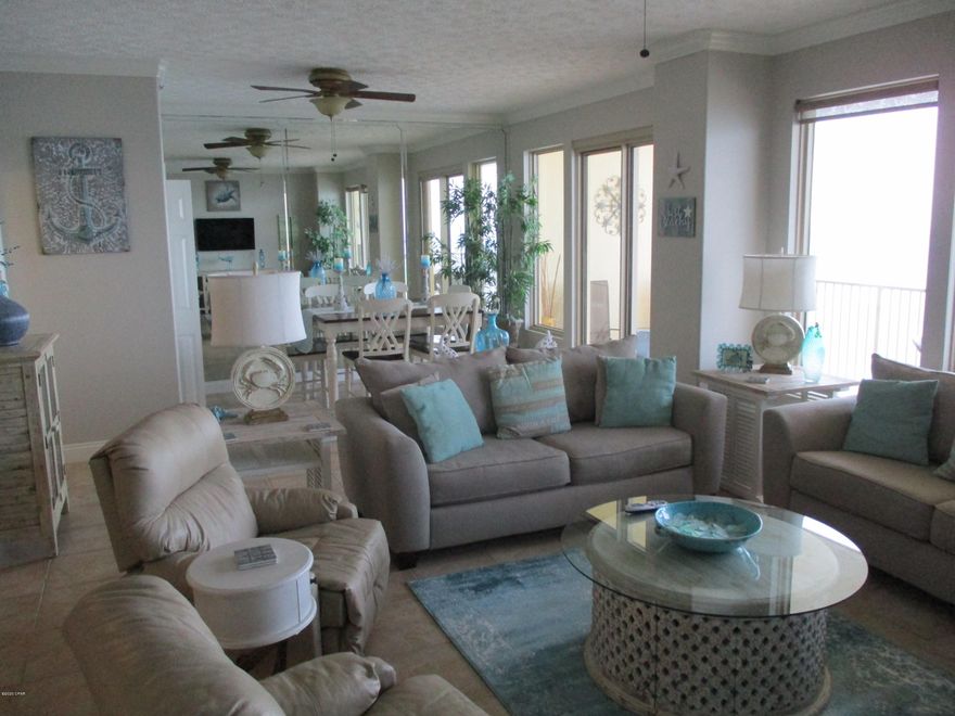 Come enjoy ownership at one of the best condo complexes in Panama City Beach. Gulf Crest condos are very upscale with a unique spacious floor plan.  This recently renovated Gulf-front, twelfth floor unit, features new furniture, stainless steel appliances, kitchen back splash, tiled balcony and a stunning walk in shower in the master. . The relaxing shabby chic/coastal living decor and floor plan boasts over 1300 square feet of living space AND 39  feet of Gulf-front balcony. You can see for miles down the beach. The views are breathtaking. The living, dining and master bedrooms are all gulf-front with floor to ceiling windows.  This unit is a popular vacation destination for repeat renters. And boasts a great rental history.  Unit is turn key ready for moving in or renting.