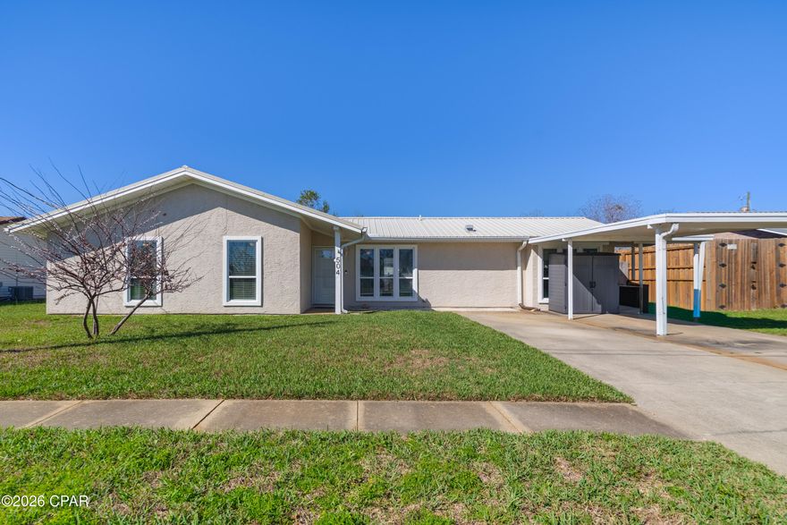 ***OPEN HOUSE! MONDAY, MAR 16, 4PM-6PM*** Welcome to this incredibly maintained, move-in-ready Lynn Haven gem! This home offers the ultimate peace of mind with all major updates already completed, including a 2022 HVAC, a 2019 metal roof, and a 2019 tankless gas water heater for endless hot water and peak energy efficiency. Upon entering you'll observe LVP wood-look flooring throughout, offering a stylish, low-maintenance lifestyle with no carpet. The bathrooms have been fully renovated with new vanities and elegant tile, providing a fresh, contemporary feel. For the cooking enthusiast, the kitchen features a gas stove and a newer refrigerator. The 3bd/2ba layout is further enhanced by a versatile bonus room that is perfectly suited for a home office, hobby space, or workout area. There is a dedicated laundry room as well. On the exterior, the property is designed for maximum relaxation and functionality with a patio area, fully fenced backyard, large shed, and a carport out front. Not to mention the larger driveway that fits up to 4 vehicles. 

The location is exceptionally convenient for both errands and leisure. This property is situated less than a 5-minute drive from Publix, Walmart, Cain Griffin Park, and a variety of dining options. When it's time for the beach, it's only around 25 minutes from the white sands of Panama City Beach. For travel, the Northwest Florida Beaches Airport (ECP) is an easy 22-minute commute. This home is exceptionally clean, turnkey, and priced right to sell at $259,900. Schedule your showing today! A video tour is also available