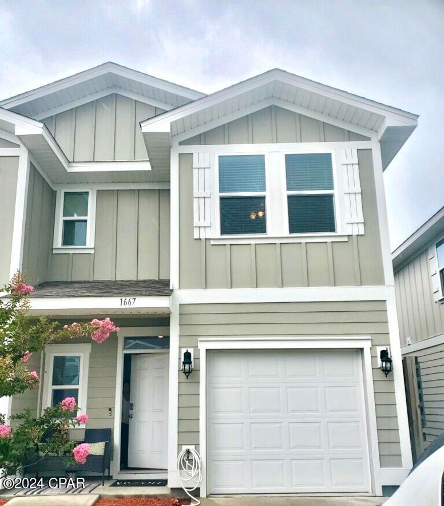 Welcome to Landin's Landing. Come check out this end-unit townhome in the heart of Lynn Haven conveniently located near schools, shopping, restaurants. The downstairs offers a spacious kitchen open to the dining and living space, and the half bath. Upstairs, you'll find three spacious bedrooms and two full baths. The primary suite offers a walk-in closet and large bathroom with double vanities and a walk in shower. This unit backs up to a beautiful green foliage space, so there are no neighbors behind you! There's a porch out back to spend your evenings grilling, hanging out, and enjoying some time outdoors. This home is located only 13 miles from PCB and 13 miles from Tyndall Air Force Base!