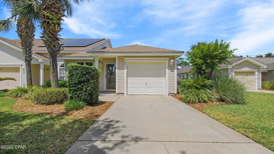 Immaculate townhome located at the west end of Panama City Beach in the community of Palmetto Trace. Nice community that offers sidewalks, community pool, and more! This townhome has a large living room, two spacious bedrooms and two full bathrooms. You'll love the kitchen with plenty of cabinetry and counter top space.  There's a full size washer and dryer that comes with the townhome. Outside features a screened in patio and a green space outside of patio. It's a very short drive to Pier Park, dining, entertainment, the beach and more! Pet friendly with a nonrefundable pet deposit.
