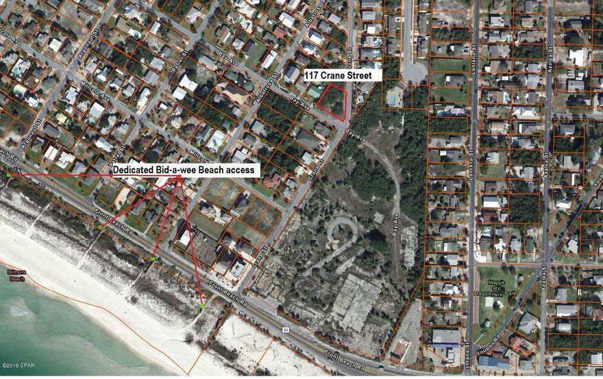 2 lots combined for your perfect beach home. Prime location in highly coveted neighborhood. Less than 900 feet to Front Beach Road means you are steps away from the beautiful dedicated beach of bid-a-wee. Build on both lots or split and sell one. Options are a good thing. Drive by today and call your agent to make an offer.