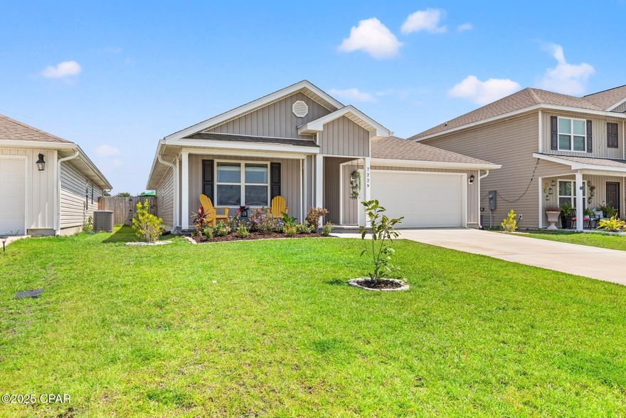This stunning, like-new four-bedroom, two-bath home is located in the prestigious Barrett Park community in Panama City, just off Highway 231. 4 bd., 2 ba. Must see!!
• Modern & Move-In Ready:
• Built in late 2021 - less than 4 years old
• Serene, professionally painted living spaces
 • Oversized stainless steel farmhouse kitchen sink + modern fixtures
• Custom master bath with quartz counters, dual porcelain sinks, brushed gold hardware, black tile accent, and glass shower door
• Washer, dryer, and refrigerator included Key Features
• Upgraded Curb Appeal:
Front landscaping with native plants, paver-lined beds, a charcoal-trimmed paver porch, and custom touches throughout.
• Outdoor Living at Its Best:
Extended patio, string lighting, raised garden beds, backyard drainage improvements, and fully fenced yard.Nestled in a quiet, serene neighborhood where residents value peaceful living. Conveniently located just off Highway 231, this home is:
• Under 10 minutes to Publix, Starbucks, and other key amenities
• Less than 30 minutes to Tyndall AFB, HCA Gulf Coast, and the broader Panama City area
Ideal for military families, healthcare professionals, or anyone seeking quiet surroundings with accessible commutes.