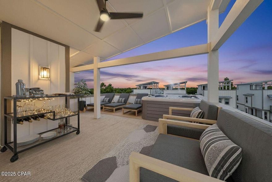 MOVE IN TODAY! Welcome to Twin Palms, one of Inlet Beach's premier coastal-modern rooftop communities. Schedule your private showing today and experience the spacious floor plan and breathtaking rooftop terrace views firsthand. Paradise awaits when you make Twin Palms your new home. This South Walton gem offers the perfect blend of luxury and family-friendly living, ideally located just steps from 30Avenue, the Gulf, and the charming town of Rosemary Beach. Unwind in a private cabana by the community pool, soak in the coastal breeze, and enjoy the laid-back elegance of one of the area's most sought-after neighborhoods. **Photos are not of actual listing, but to show what finishes and floor plan will look like. Home does not come furnished.**