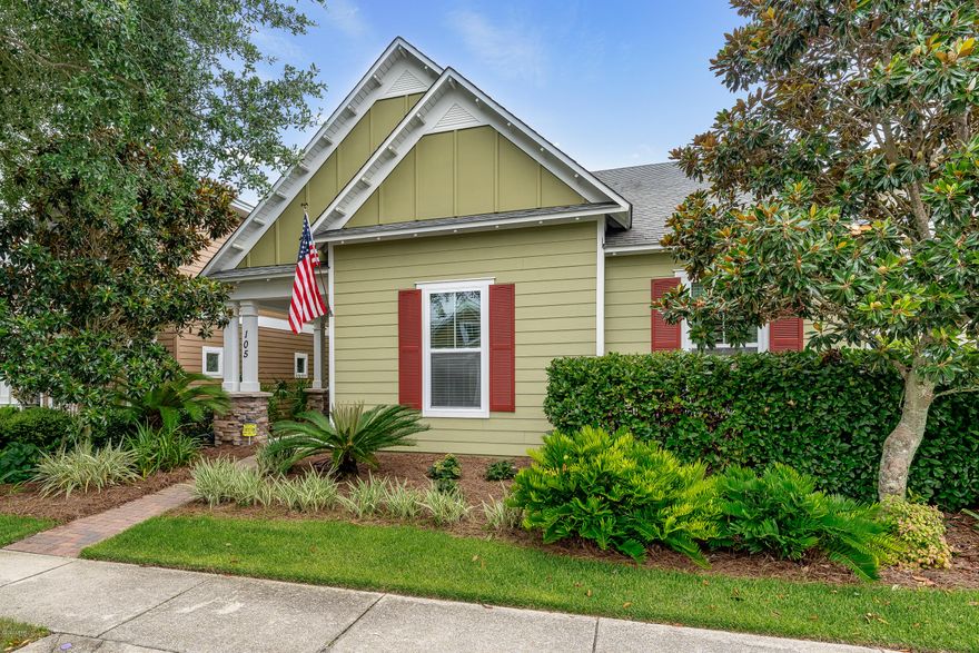 Price Reduced! Beazer built home in highly desirable West end TURTLE COVE Community. Was the model so many upgrades,gas, hurricane impact windows & more . Open floor plan w/ split bedrooms boasts 3 bedrooms w/2 full baths, 9 foot ceilings, custom drapes and wooden blinds. The kitchen has a lovely granite bar that is perfect for entertaining added bonus built in speakers Owner's has soaking tub, tiled shower, duel granite counters. For the chef in you, a five burner Dual GAS Oven. Beautifully landscaped fabulous home with established trees, indigenous plants and shrubs, a screened-in covered porch, large front open porch, backyard w/patio grilling GAS grill included.Owner parking in rear.Guest parking in front.  This is what you've been looking for w/ amenities like tennis, club house, pool Extra effort to make home more energy efficient by the builder they increased  the insulation (R-15/R-38) radiant barrier. Hurricane impact windows and doors give you peace of mind.
Upgrades to the kitchen in addition to beautiful granite a stone and tile back splash all neutral colors for your personal touch. The crown molding add to the 9ft high ceilings in grand style. The backyard is truly a wonderful place to entertain and adds serenity.  Come and tour this home today!     Buyer to make measurements if important. New buyer fee is 0.25%