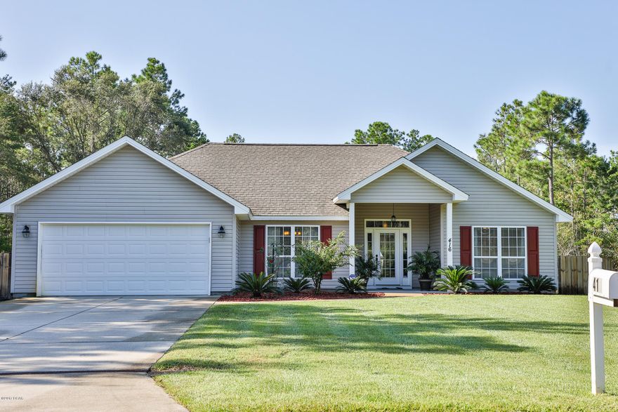 OPEN HOUSE SATURDAY,OCTOBER 14TH 11-1. SELLER IS PAYING $2000 TOWARDS BUYERS CLOSING COSTS!!!  Sitting on almost an acre in the charming White Oaks subdivision, this property is in immaculate condition and has so much to offer!  This home features an open floor plan with 4 bedrooms and 2 bathrooms, vaulted ceilings, bamboo hardwood floors, master bath with double sinks, and a 2 car garage.  The backyard has a privacy fence, a newly built deck, 24x36 pole barn, a beautiful garden for those with a green thumb and fruit trees; oranges, peaches, and plums. The pictures are beautiful, but you must see this home to appreciate!