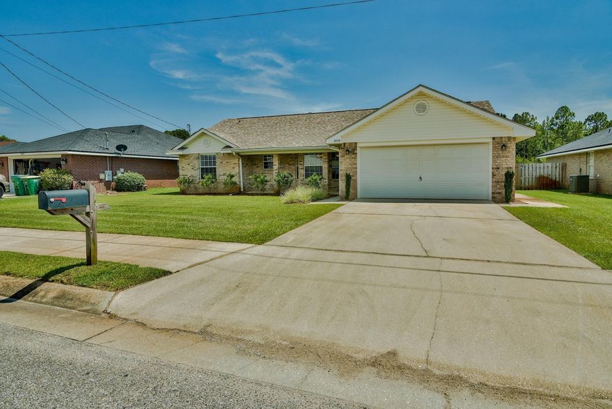 Beautiful 3 Bedroom, 2 Bathroom Brick Home In Sought After Area of Navarre. This Well Maintained Home Features A Split Bedroom Floor Plan, Two Car Garage With Pull Down Attic Access, And A Large Manicured Yard. The Master Suite Includes A Double Sink Vanity And Walk In Closet. This Home Boasts An Abundance Of Updates Such As: New Roof In 2016, New Privacy Fence In 2017, New Frigidaire Stainless Kitchen Appliances As Of January 2019, New Garbage Disposal, New Front And Back Exterior Doors, And New Lighting Fixtures In The Kitchen, Dining, Living Room, And Master Bedroom. Extra Features Include: Honeywell WiFi Thermostat, Wood Burning Fireplace, White Faux Wood Blinds, Large Fully Fenced Backyard With Patio, Fire Pit, And Newly Painted Shed, And The Irrigation System Is On A Well To Keep Your Grass Green Without Worrying About The Extra Water Costs.